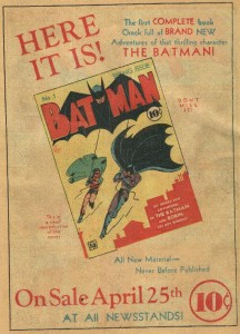 Ad for Batman #1 from Detective Comics #39 (1940)