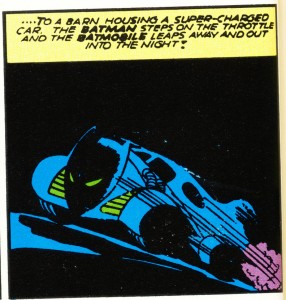 First Batmobile with Fin and Bat-Head (Batman #5 1940)